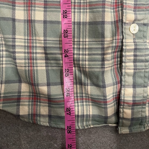 [M]Faherty Green and Cream Plaid Button Up Organic Cotton LS Shirt - Picture 5 of 6